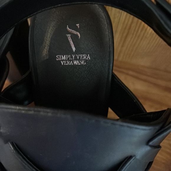 Simply Vera Vera Wang Black chunky platform heels, size 9, memory foam sock - Picture 7 of 10